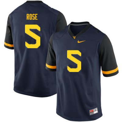 Men's West Virginia Mountaineers NCAA #5 Ezekiel Rose Navy Authentic Nike Stitched College Football Jersey HY15S58QR